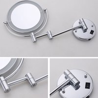 LED Lighted Makeup Mirror 8 Inch Silver/Gold Brass Bathroom Dressing Cosmetic Mirror with 3X/5X/10X Folding Magnifying Feature