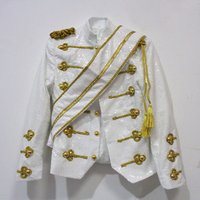 Michael Jackson MJ manteau danse paillettes Costume veste scène chanteur blanc manteau Cosplay Costume Halloween uniforme tenue