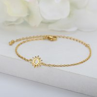 ICFTZWE Sun Hollow Bracelets For Women Stainless Steel Hand Chain Vintage Sunflower Anklet Boho Foot Jewelry Accessories image 4