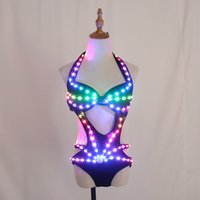 Full Color Pixel LED Lights Jacket Coat Jazz Bar Ds New Sexy Suit Dj Bikini Nightclub Gogo Lead Dancer Group Dance Costume