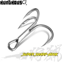 Hunthouse Fishing Treble Hook 3X Strong 10pcs/lot Fishing Accessories High Steel Carbon Saltwater For Hard Lure Tackle HOOK
