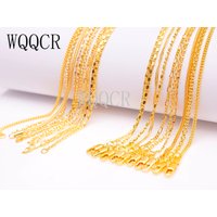 Wholesale 10 Pieces Of Mixed Jewelry Making 18K Gold Filled Necklace Chain Pendant 16-30 Inches