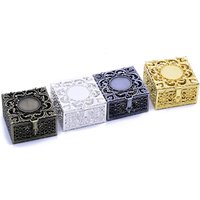 QIGO Metal Hollow Rosary Necklace Boxes Gift Religious Jewelry Carrying Cases