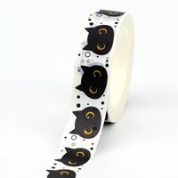 NEW 1PC Decorative Cute big eye black cat kitten Paper Washi Tape for Journaling Adhesive Masking Tape Papeleria