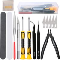16 in 1 Model Building Tool Set Combo Accessories Kit Cut Tweezers Pliers for Gundam Military Hobby DIY Grinding Polishing Drill