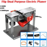Flip Dual Purpose Electric Planer Carpentry Tools 1100W 220V Woodworking Hand-held Copper Wire Wood Planer Cutting Machine