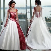 Vintage White And Red Wedding Dress A Line 2025 Square Cap Sleeve Plus Size Lace-up Gothic Corset Garden Bridal Gowns Customized
