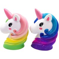 Jumbo Colorful Unicorn Head Squishy Soft Slow Rising Scented Squishy Kids Grownups Stress Relief Squeeze Toys Toy 13*11*7.5 CM