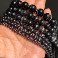 Natural Stone Black Cat Eye Beads Round Loose Opal Stone Spacer Bead For Jewelry Making DIY Bracelet Necklace 15" 4/6/8/10/12mm