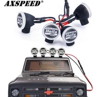 AXSPEED Roof LED Lights Headlights Spotlight Front Lamp with HELLA Sticker for 1/24 Axial SCX24 AXI00001 AXI00006 Upgrade Parts