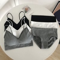 Neue frauen Baumwolle Bh Slip Set Sexy Einfarbig Bh Mode Push-Up Sport Unterwäsche Weibliche Sexy Dessous Ohne Stahl ring