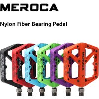 AliExpress Meroca Bike Pedal Nylon Fiber Bearing Pedal For MTB Lightweight Extra Large Size Non-slip Wear-resistant Bicycle Accessories