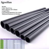 1pc Thickened O.D 20~160mm UPVC Dark Grey Pipe Aquarium Fish Tank Tube Hydroponic Planting Frame DIY Experimental Pipe 0.5M Long