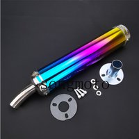 multicolor Universal metal 60X280mm Motorcycle Racing Exhaust Muffler Silence Silencer 2 Stroke Exhaust Pipe Muffler