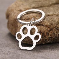 Aomogo Stainless Steel Keychain Cartoon Dog Paw Silver Color Fashion keychain for car keys Pendant For Women Man Jewelry Gifts