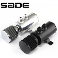 Universal 10AN Aluminum Baffled Oil Catch Can Brushed Reservoir Tank with Breather Filter 750ml