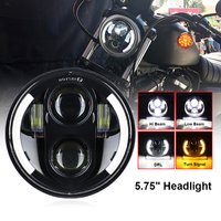 5.75 inch LED Headlight Projector Halo Ring Motorcycle 5 3/4" High Low Beam DRL Turn Signal for Sportster Dyna Iron 883