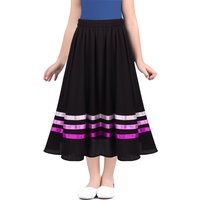 Kids Girls Elastic Waist Pull-On Ballet Liturgical Praise Lyrical Chiffon Skirt Ballerina Full Circle Long Skirt Dance Costume