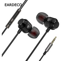 EARDECO 3.5mm Wired Headphones with Microphone HiFi Bass Wired Earphone Stereo Music Headphone Headset Mp3 Sport Phone Earbuds