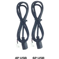 2 Pcs 4 Pin+6 Pin Connector USB cable for Car Radio Stereo 75CM USB Cable USB Adapter