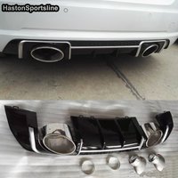 For Audi TT 2015-2020 TT ABS Rear Bumper Lip Diffuser Spoiler Exhaust Car Styling (Only fit standard TT)