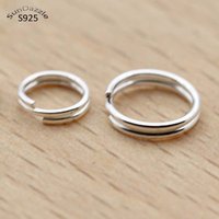 Genuine Real Pure Solid 925 Sterling Silver Double Open Jump Rings Split Ring for Making Key Chains Jewelry Findings Accessories