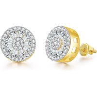 Rock Hip Hop Iced Out Stud Earring for Men Male Ice Studded Zircon Gold Color Piercing Ear Accessories Hiphop Trend Jewelry