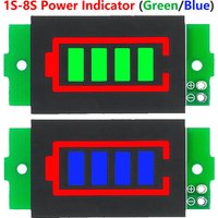 1S-4S-8S Einzelnes 3,7 V Lithium-Batterie-Kapazitätsanzeigemodul 4,2 V blaues Display Elektrofahrzeug-Batterieleistungstester Li-Ion