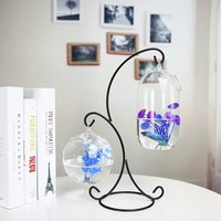 Creative Double-deck Suspended Transparent Hanging Glass Fish Tank Infusion Bottle Aquarium Flower Plant Vase Flower Vase