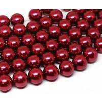 Top quality 4 6 8 10 12 14mm dark red simulated-pearl glass round loose beads charm women fit for diy necklace jewelry making