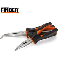 6/8" Bent Nose Pliers Clamp Tools Wire Stripper Nippers Multifunctional Bent Cutting Plier Wire Cutter Long Nose Plier Hand Tool