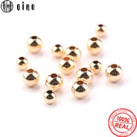 10PCS 2-4MM 14K Gold Filled beads 14K Gold jewelry Findings Accessories round smooth jewelry beads for bracelet&necklace making