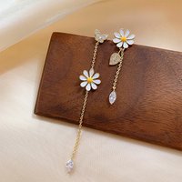 New Korean Style Long Daisy Flower Earrings For Women Asymmetrical Delicate Flower Style Earring Sweet Jewelry Gift