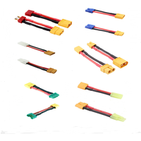 2Pcs XT60 Male Female to Deans Mini Tamiya XT30 EC3 MPX Tamiya Male Female Connector Adapter with 14awg 4cm wire for RC Battery