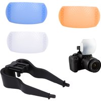 NEW 3 Color 3 in 1 Pop-Up Flash Diffuser Cover for Canon Nikon Pentax Kodak DSLR SLR Flash Bounce Diffuser Cover