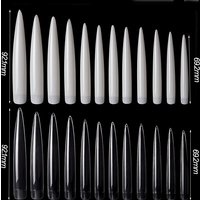 120 Pcs/Lot Extra Salon Long Stiletto Fake Nails XXXL Professional False Nail Tips Half Cover Supper Long Sharp Nail Art Tips