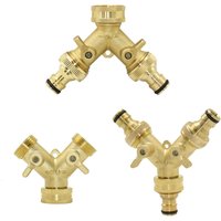 Séparateur de tuyau d'arrosage en laiton de 3/4 pouces, robinet à 2/4 voies, connecteur d'arrosage de Type Y, robinet de jardin pour robinet extérieur