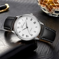 Moderne Mode Schwarz Quarz Männer Uhren Flut Marke Leder Band Große Zifferblatt herren Business Uhr Drop Shipping Uhren Hombre