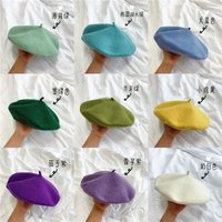New Adult Casual Wool berete hats Woolen Artist hat Thick warm Flat French Pumpkin caps