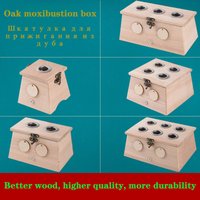 Nature Oak Moxibustion Burner Box Warm Acupuntura Massage Therapy Moxa Stick Neck Knee Body Acupoint Massager 8mm Thickness