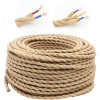 250 V 2 Core 3 Core Vintage Hanf Seil Lampe Kabel Jute Seil Twisted Kabel Flex Elektrische Draht für DIY Retro Licht Bar Dekor