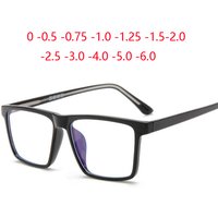 TR90 Overized Square Myopia Eyeglasses Anti Blue Rays Big Frame Prescription Glasses For The Nearsighted 0 -0.5 -0.75 To -6.0