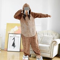 HKSNG Unisex Adult Animal Flannel Zipper Walrus Onesie Seal Lions Costumes Kigurumi Pajamas Christmas Gift