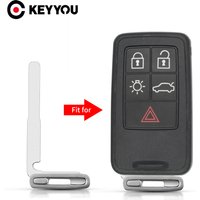 KEYYOU Uncut Key Blade For Volvo XC60 XC90 S80 S60 S40 V50 V40 Car Key Cover Case Emergency Blank Blade For Volvo Accessories