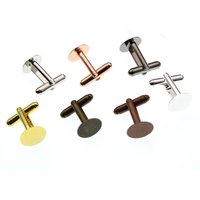 10pcs 6 8 10 12 mm Brass Blank Cufflink Jewelry Findings Cabocho Settings Base DIY Clothes Cuff Link Jewelry Making Accessories
