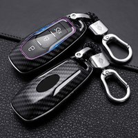 New Carbon Fibre Car Key Cover Case For Ford Fusion Mondeo Mustang F-150 Explorer Edge 2015 2016 2017 2018 Car Accessories