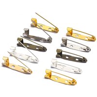 10-50pcs Brooch Base Metal Pins 15/20/25/30/35mm Pins Back Silver Color Safty Locking Clasp Pin Holder DIY Jewelry Accessories