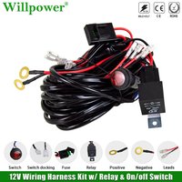 Câblage de barre lumineuse LED pour voiture automatique, kit SFP, 1, 2, 4 fils, 12V, 40A, camion tout-terrain versi4 x 4, SUV 514-up, conduite, antibrouillard, interrupteur marche/arrêt