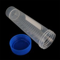 New 20 Pcs 50ml Screw Cap Flat Bottom Centrifuge Tube Plastic Centrifugal Tubes with Scale Free-standing Laboratory Supplies