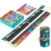 72 pièces crayon de couleur Premium artiste ensemble de crayons de couleur à la main toile crayon Wrap accessoires supplémentaires inclus crayons cadeaux de vacances